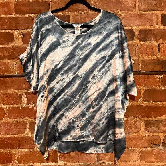 Hard Tail Forever short sleeve blue navy and white tie dye shirt Medium - Picture 1 of 5
